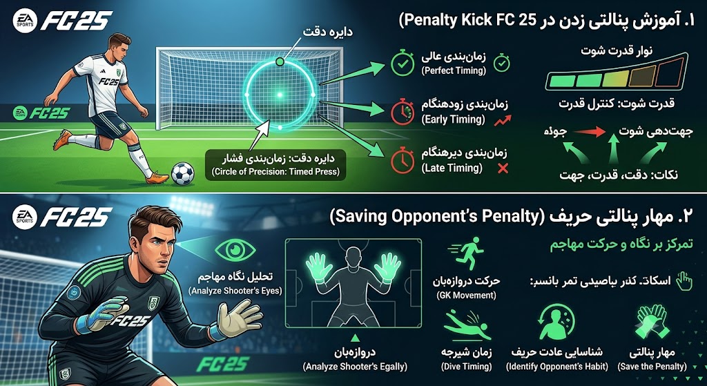 آموزش پنالتی زدن در FC 25؛ چطور پنالتی‌ها را گل کنیم و مهار کنیم؟
