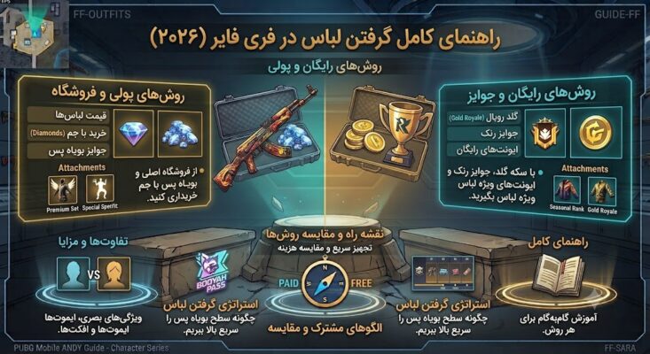 نحوه گرفتن لباس در فری فایر
